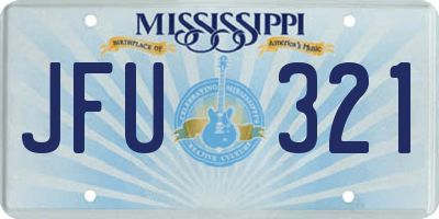 MS license plate JFU321