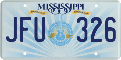 MS license plate JFU326