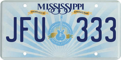 MS license plate JFU333