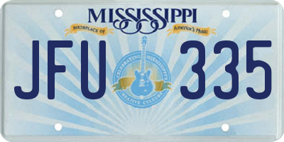 MS license plate JFU335