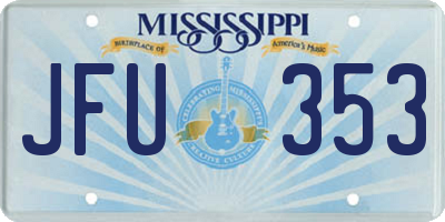 MS license plate JFU353