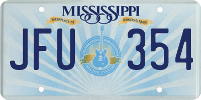 MS license plate JFU354