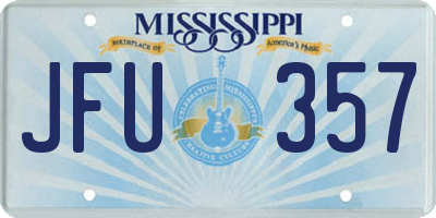 MS license plate JFU357