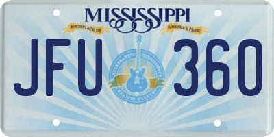 MS license plate JFU360