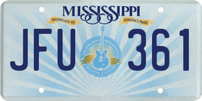 MS license plate JFU361