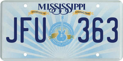 MS license plate JFU363
