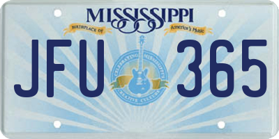 MS license plate JFU365