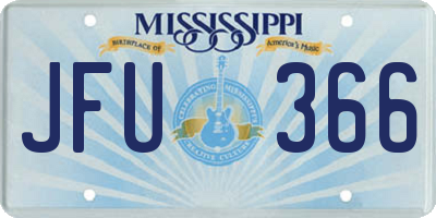 MS license plate JFU366