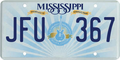 MS license plate JFU367