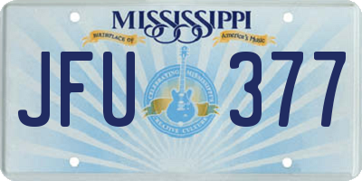 MS license plate JFU377