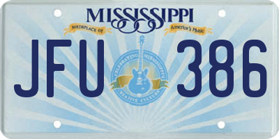 MS license plate JFU386