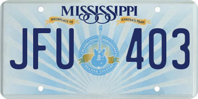 MS license plate JFU403