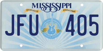 MS license plate JFU405