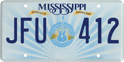 MS license plate JFU412
