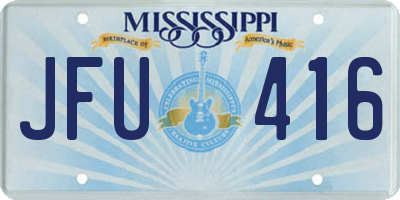 MS license plate JFU416