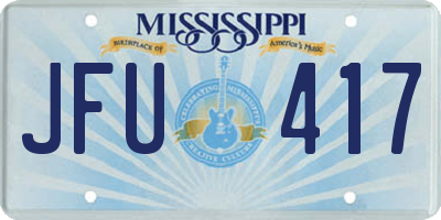 MS license plate JFU417