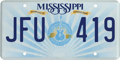 MS license plate JFU419