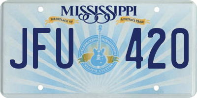 MS license plate JFU420