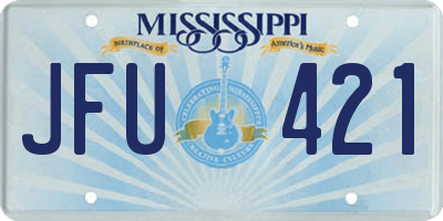 MS license plate JFU421