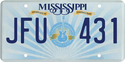 MS license plate JFU431