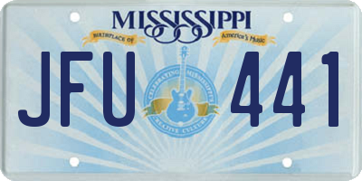 MS license plate JFU441