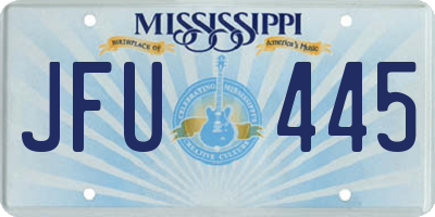MS license plate JFU445
