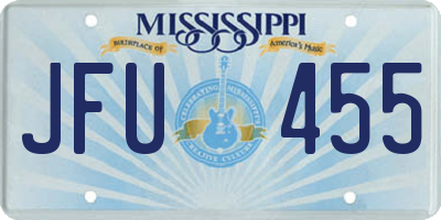 MS license plate JFU455