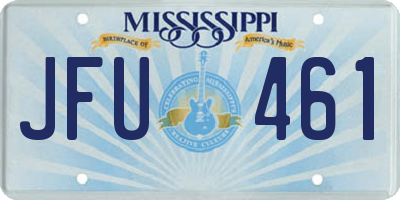 MS license plate JFU461