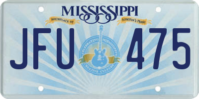 MS license plate JFU475