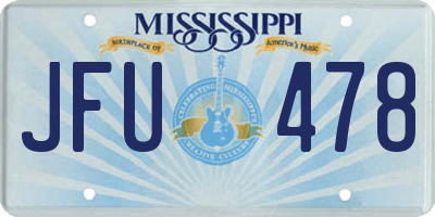 MS license plate JFU478