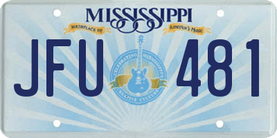 MS license plate JFU481