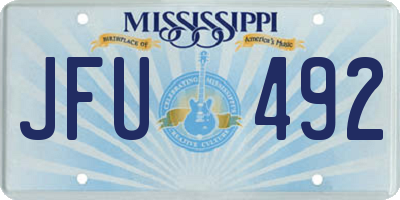MS license plate JFU492