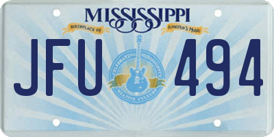 MS license plate JFU494