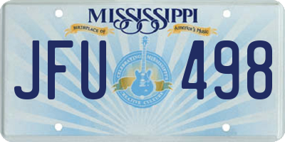 MS license plate JFU498