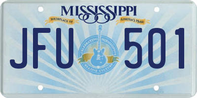 MS license plate JFU501
