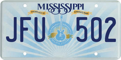 MS license plate JFU502