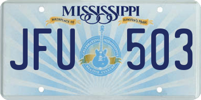 MS license plate JFU503