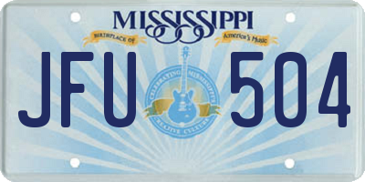 MS license plate JFU504