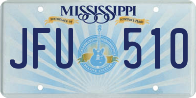 MS license plate JFU510