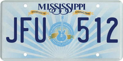 MS license plate JFU512