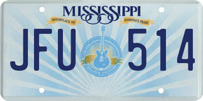 MS license plate JFU514