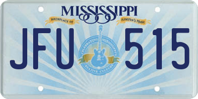 MS license plate JFU515