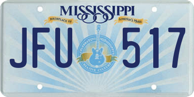 MS license plate JFU517