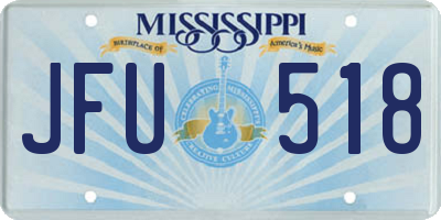 MS license plate JFU518