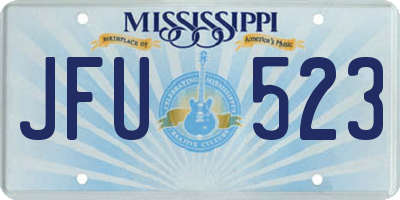 MS license plate JFU523