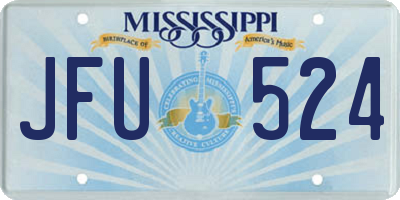 MS license plate JFU524