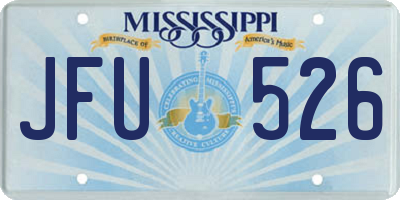 MS license plate JFU526