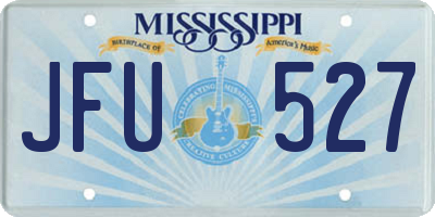 MS license plate JFU527