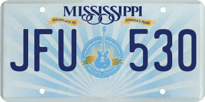 MS license plate JFU530