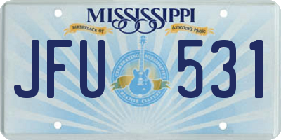 MS license plate JFU531